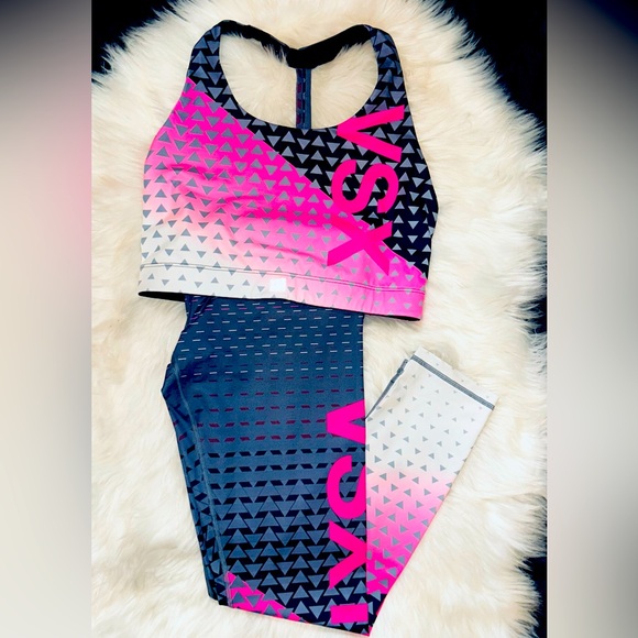 Victoria Secret VSX Knockout Tights Show Off Leggings Bra Limited Edition 2PcSet - Picture 4 of 14